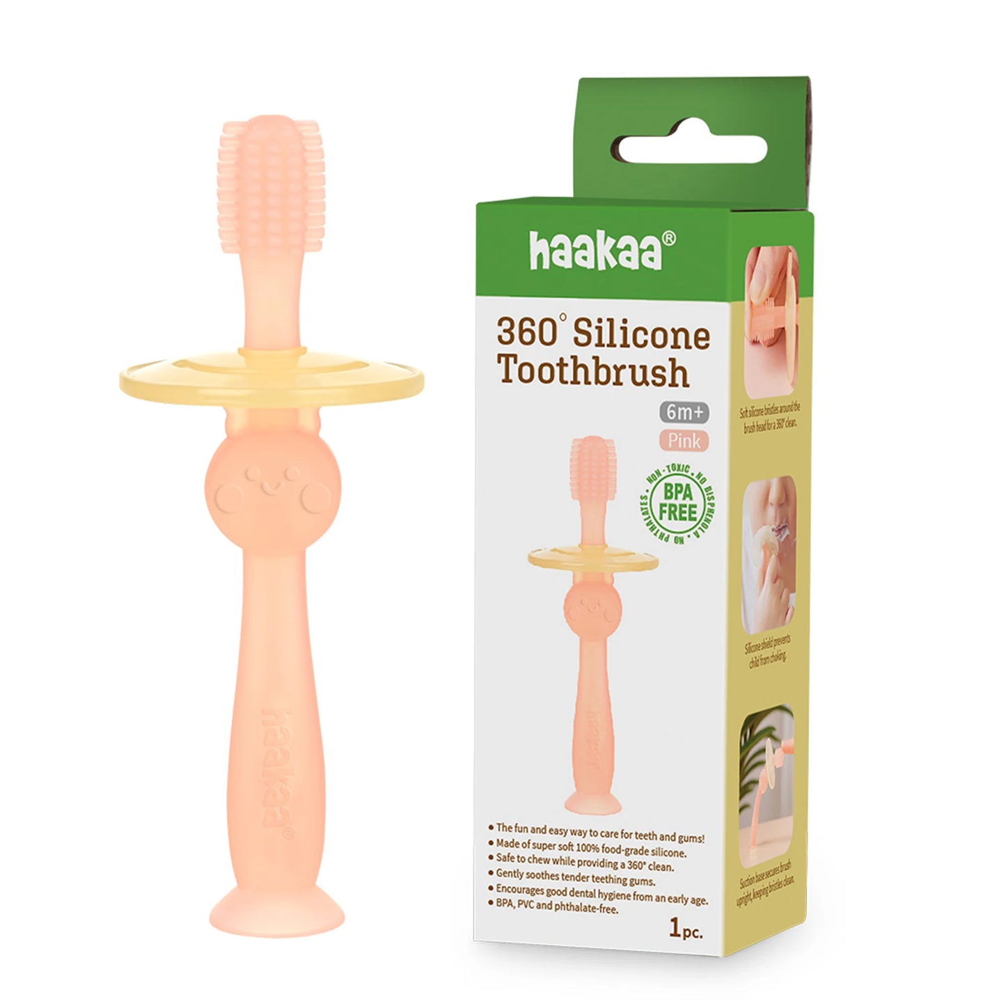 Haakaa 360 Silicone Toothbrush - Assorted Colours