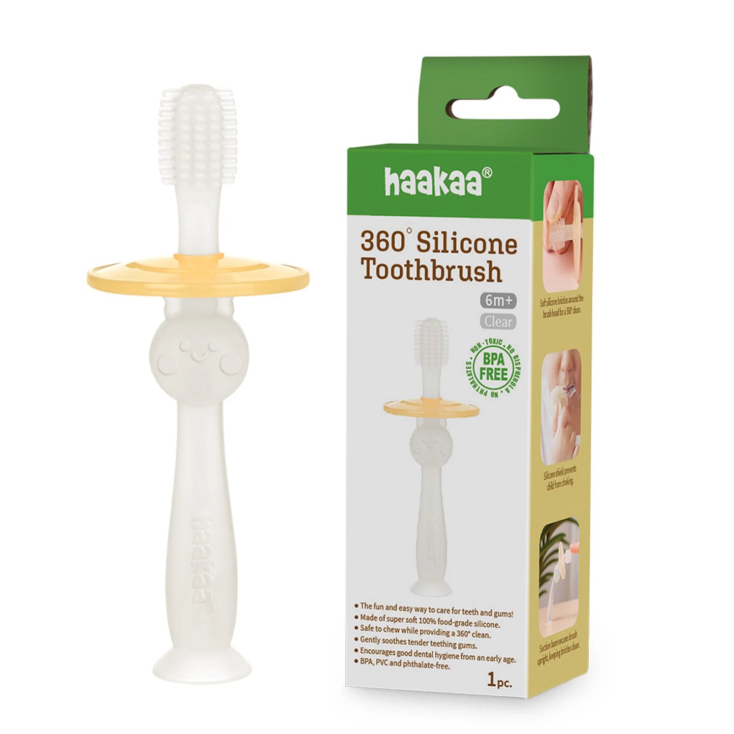 Haakaa 360 Silicone Toothbrush - Assorted Colours
