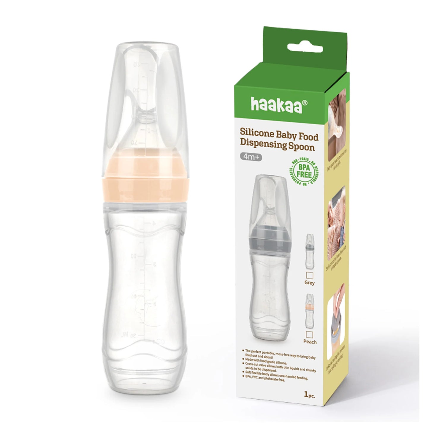Haakaa Silicone Baby Food Dispensing Spoon | Assorted Colours