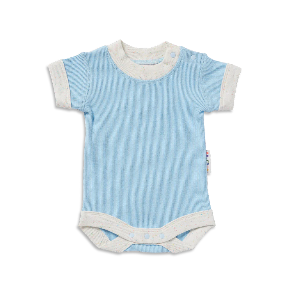 Hush Blue Organic Short Sleeve Bodysuit - Sugar & Spice - The Baby Shop