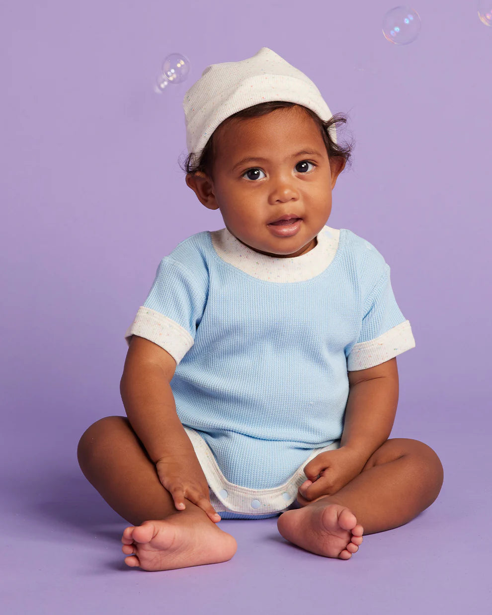 Hush Blue Organic Short Sleeve Bodysuit - Sugar & Spice - The Baby Shop