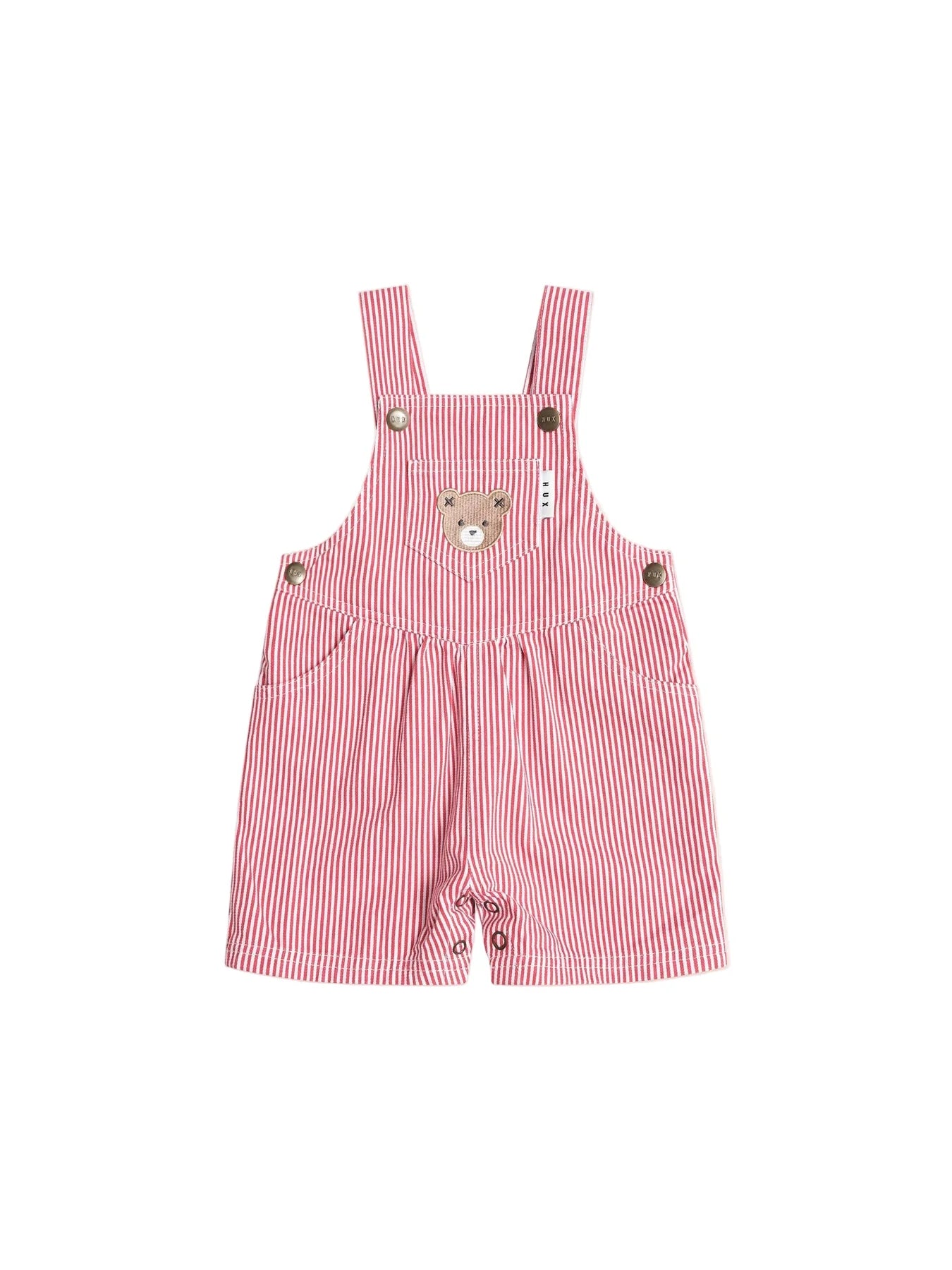 Chill Red Stripe Short Overalls