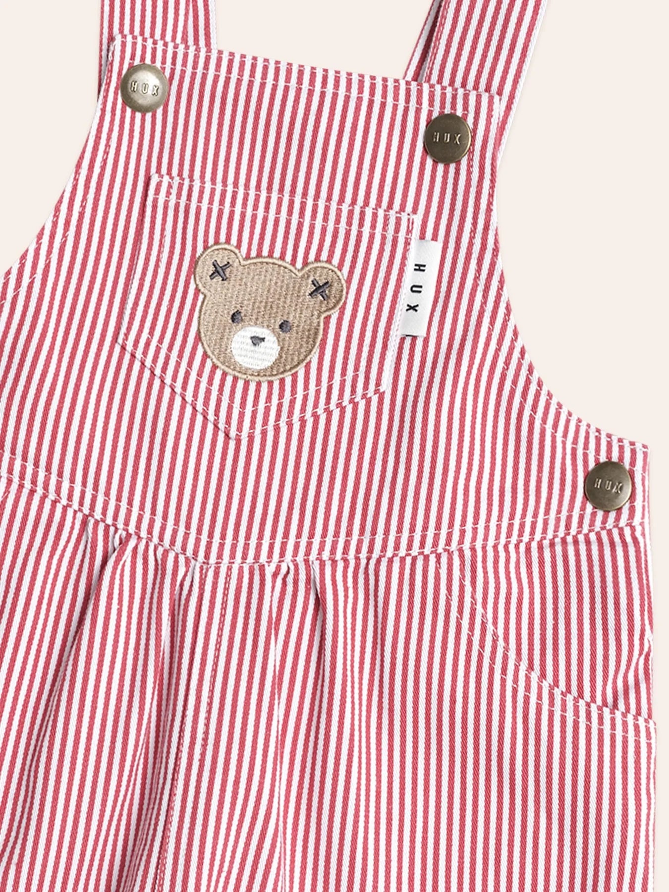 Chill Red Stripe Short Overalls