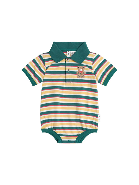 Gingerbread Preppy Polo Romper