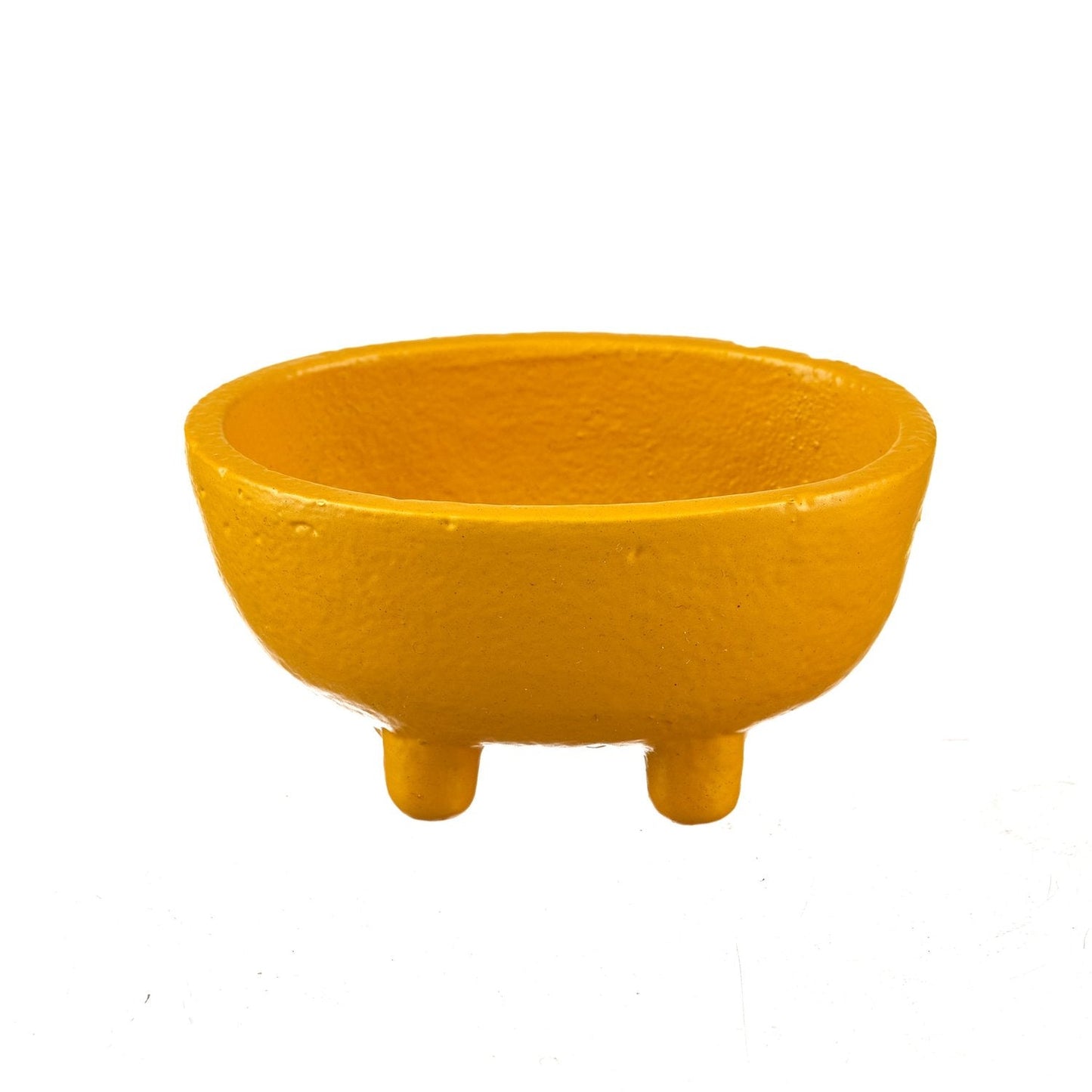 Yellow Oval Cast Iron Cauldron