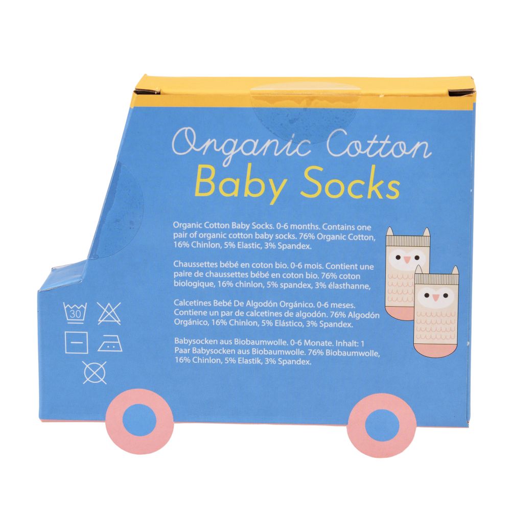 Pair of Baby Socks – Pink Owl