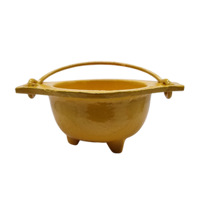 Yellow Cast Iron Cauldron