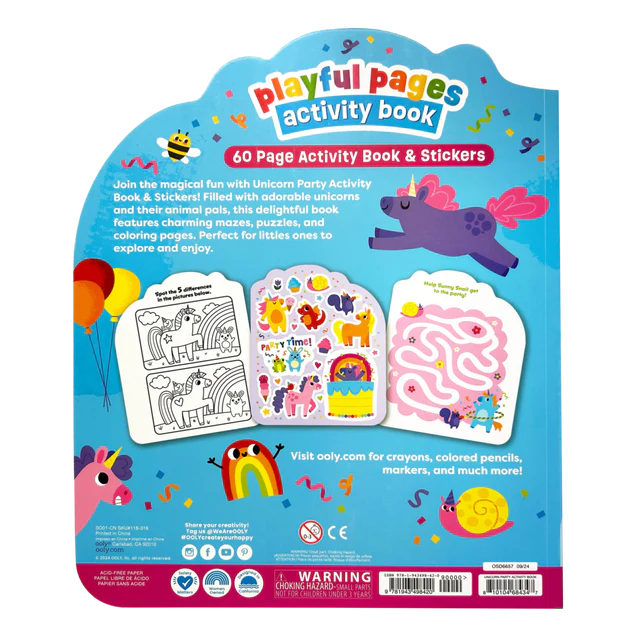 Ooly Playful Pages Activity Book – Unicorn Party