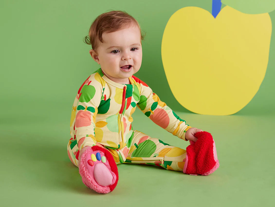 A Is For Apple Baby Sherpa Baby Bootie - Lucky Last! (Size 3-6m)