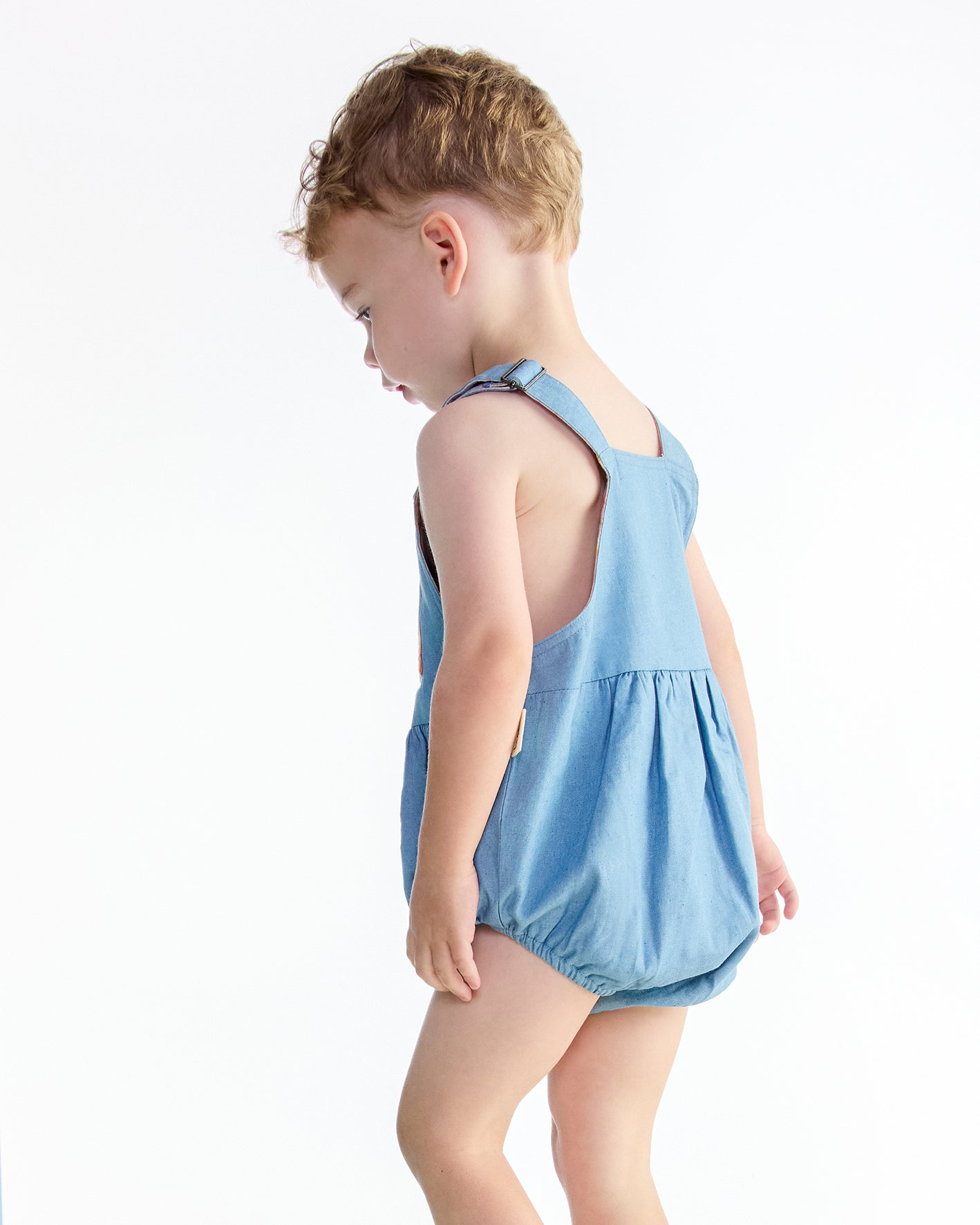 Rainbow Denim Romper