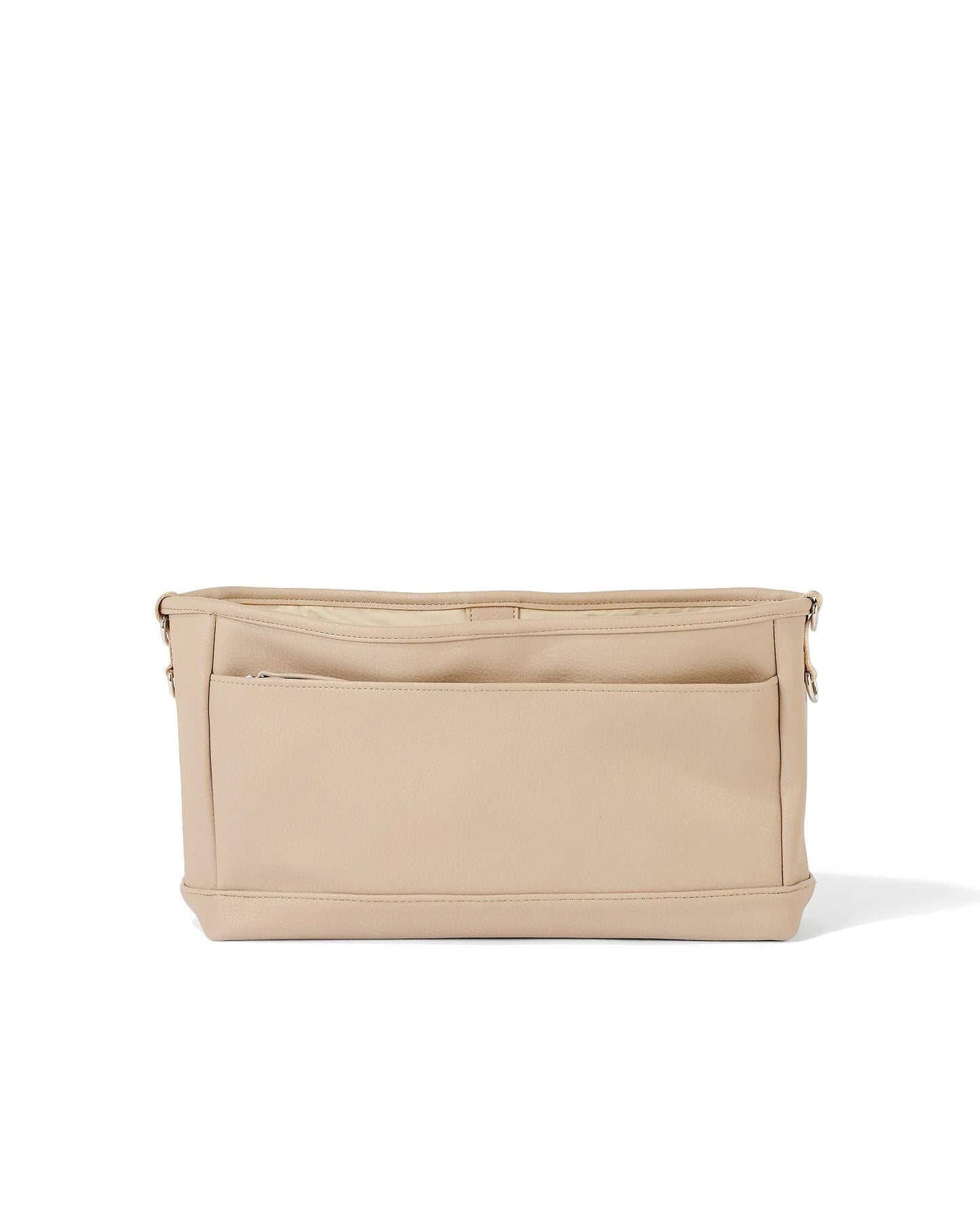 Dimple Faux Leather Stroller Organiser/Pram Caddy - Oat