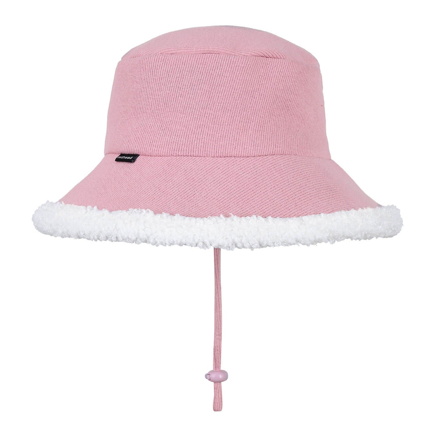 Rib Fleece Lined Bucket Sun Hat - Rosewood