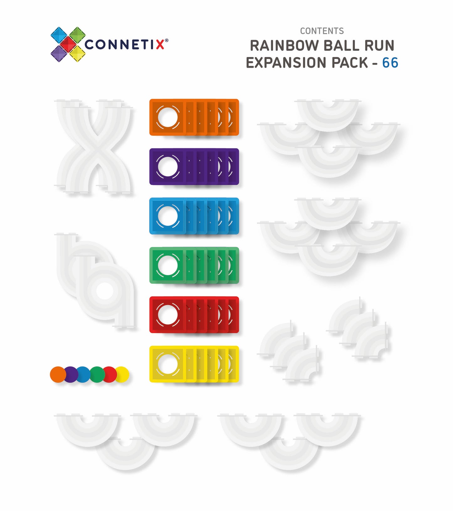Rainbow Ball Run Extension Pack 66 Pieces