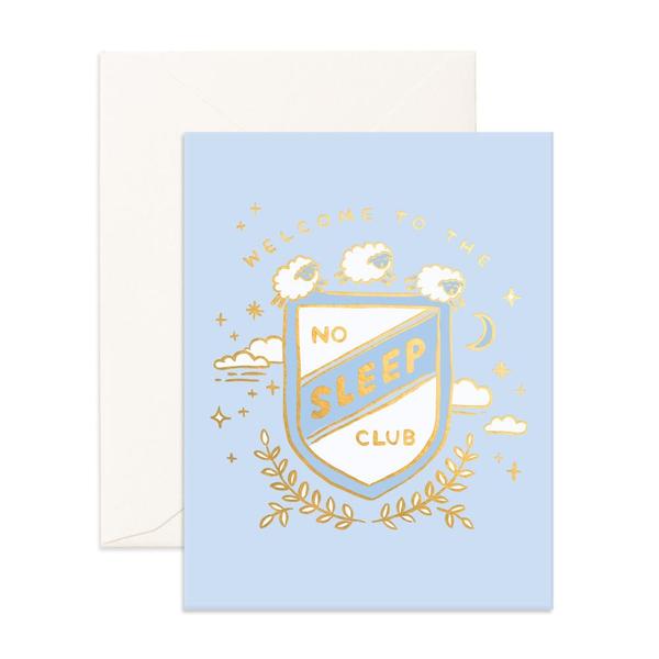 No Sleep Club Blue Greeting Card