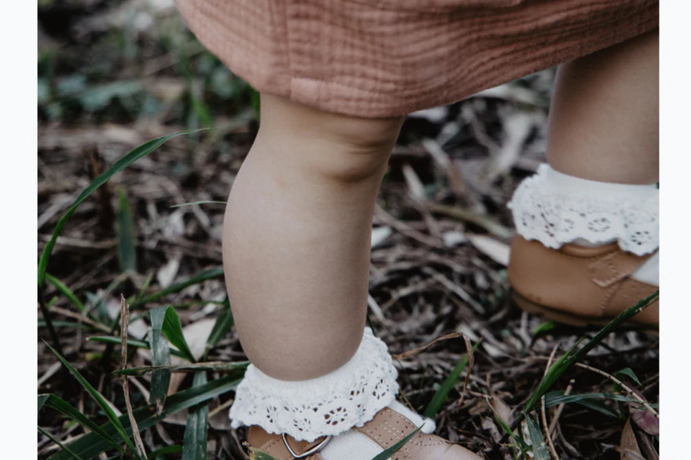 Pretty Cotton Socks in Pink and White
