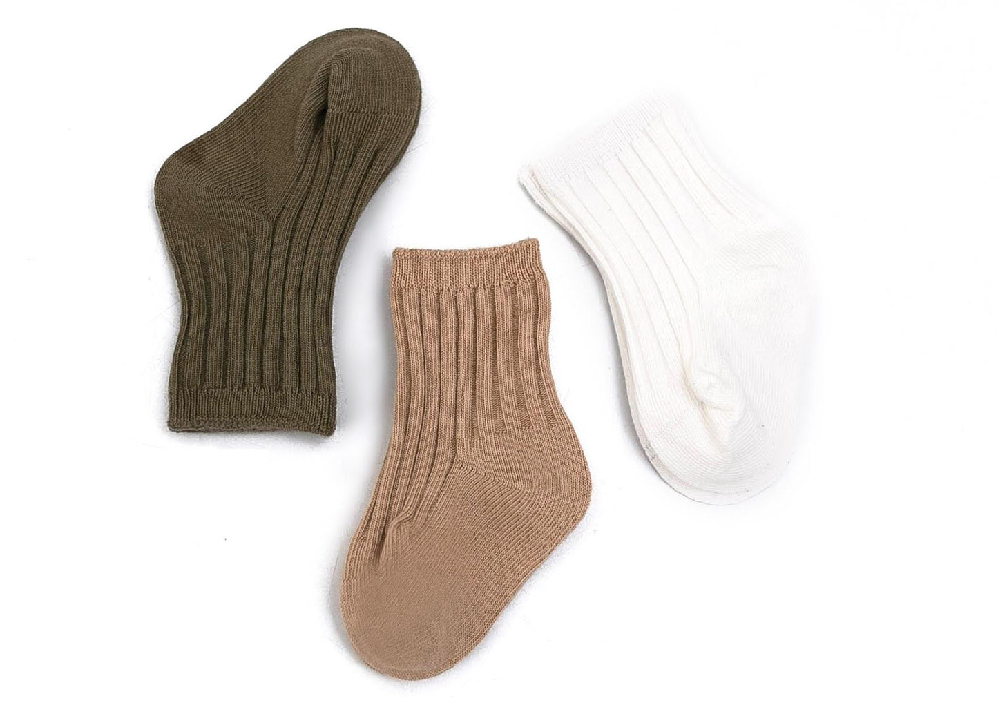 Ribbed Cotton Crew Socks in Assorted Colours