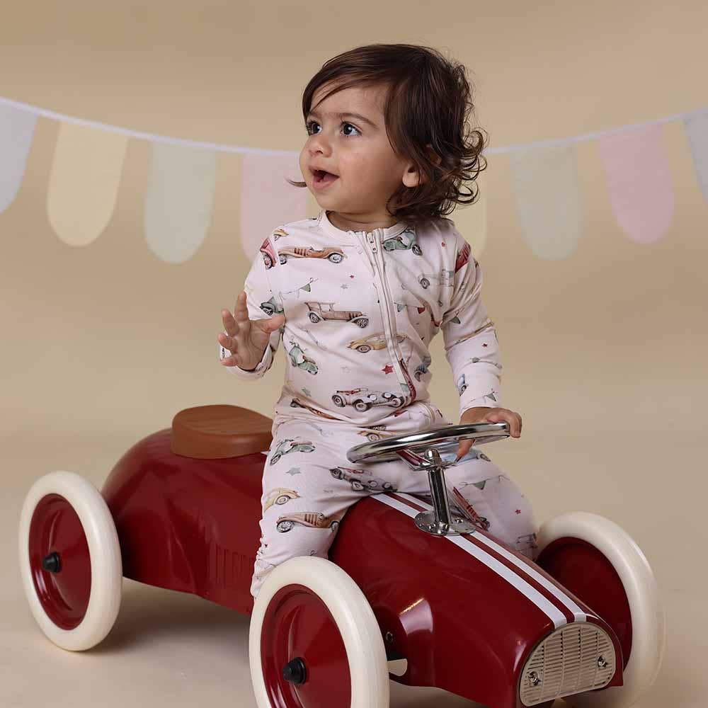 Vintage Cars Organic Snugglesuit Convertible Romper
