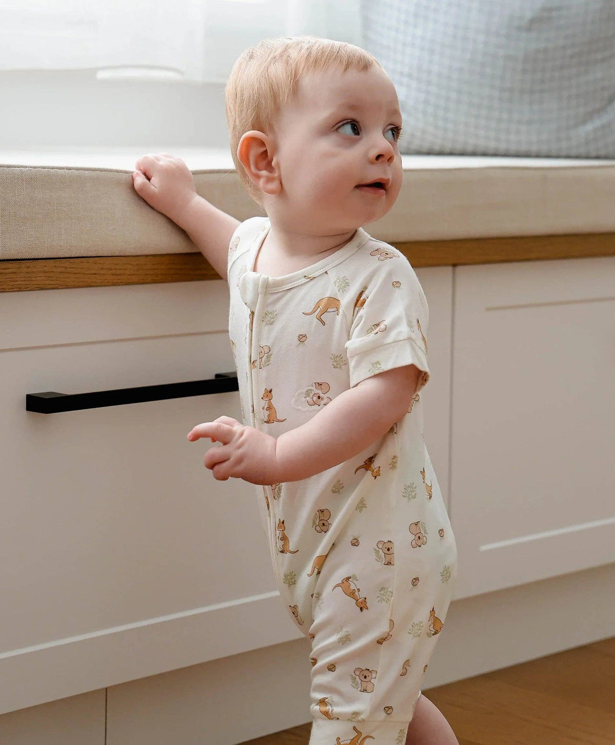 Bamboo Zip Romper - Kangaroo & Koala