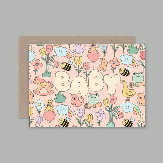 Baby Card - Light Pink