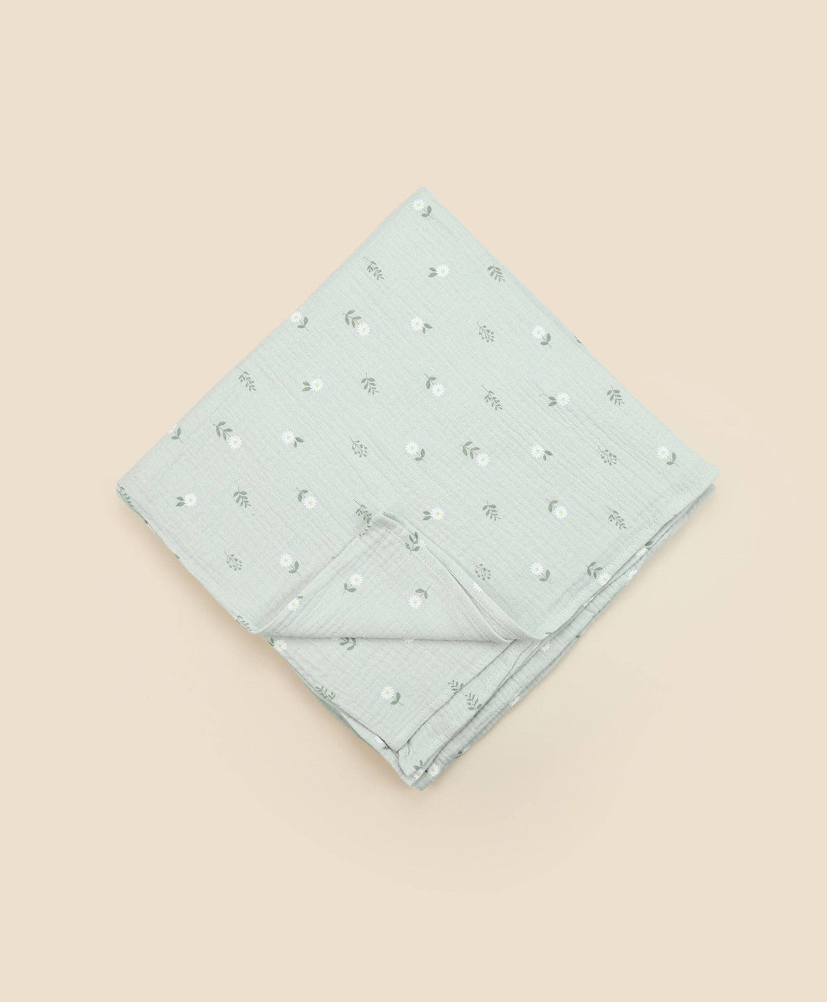 Organic Cotton Muslin Swaddle Wrap - Daisy Green