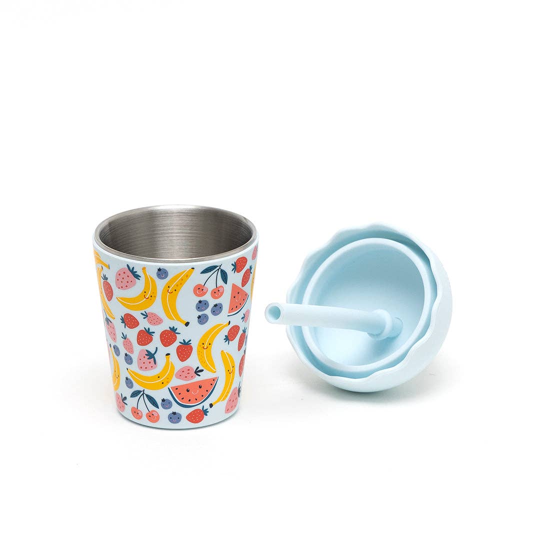 Fruits Blue Mini Smoothie Cup & Straw 200ml