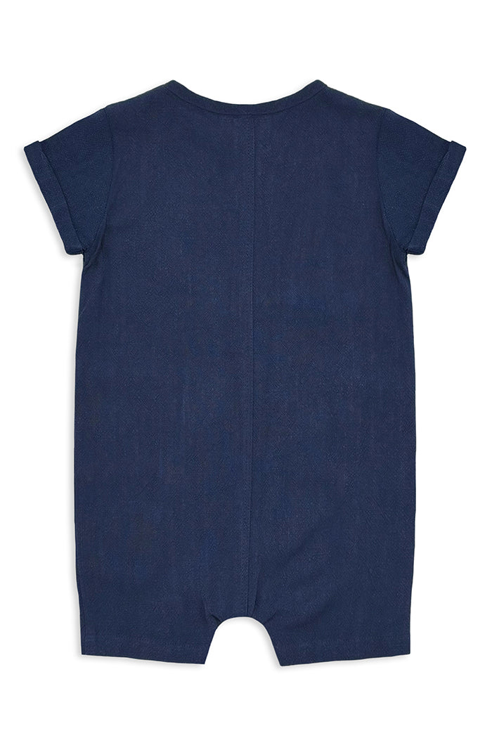 Linen Romper - Navy
