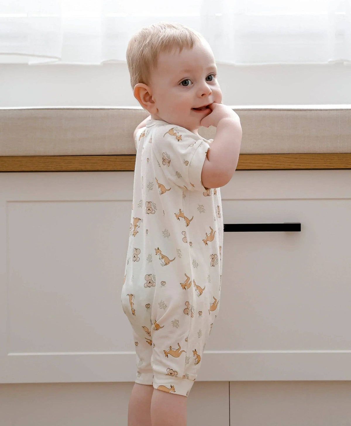 Bamboo Zip Romper - Kangaroo & Koala