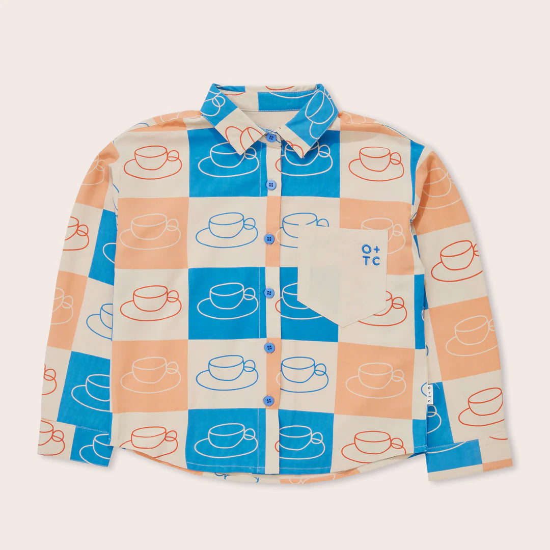 Cups Button Down Long Sleeve Shirt