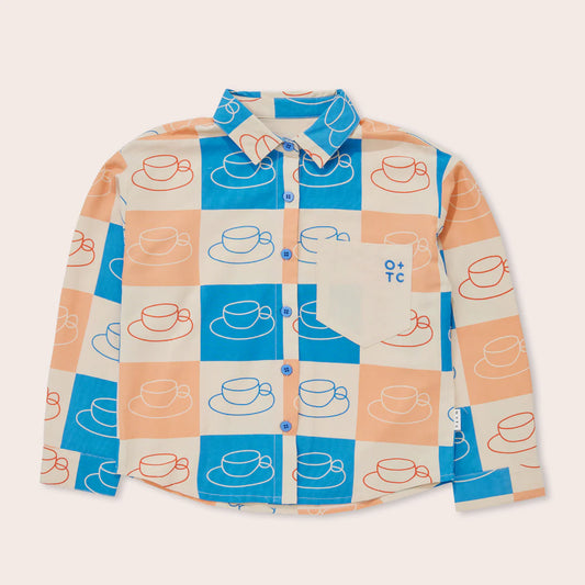 Cups Button Down Long Sleeve Shirt