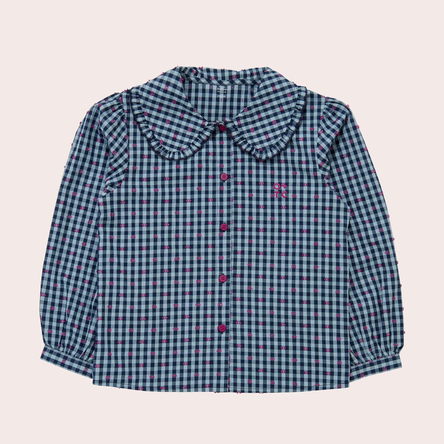 Gingham Bows Collared Shirt