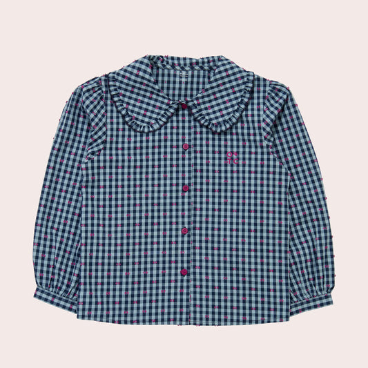 Gingham Bows Collared Shirt