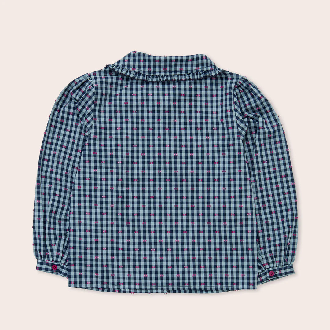 Gingham Bows Collared Shirt