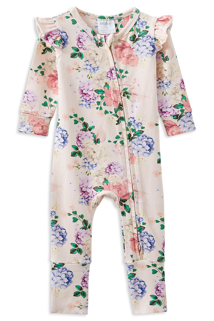Hydrangea Zip Romper