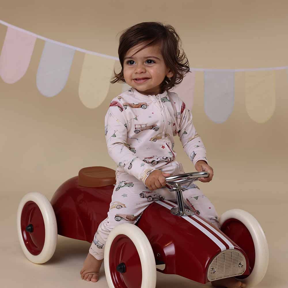 Vintage Cars Organic Snugglesuit Convertible Romper