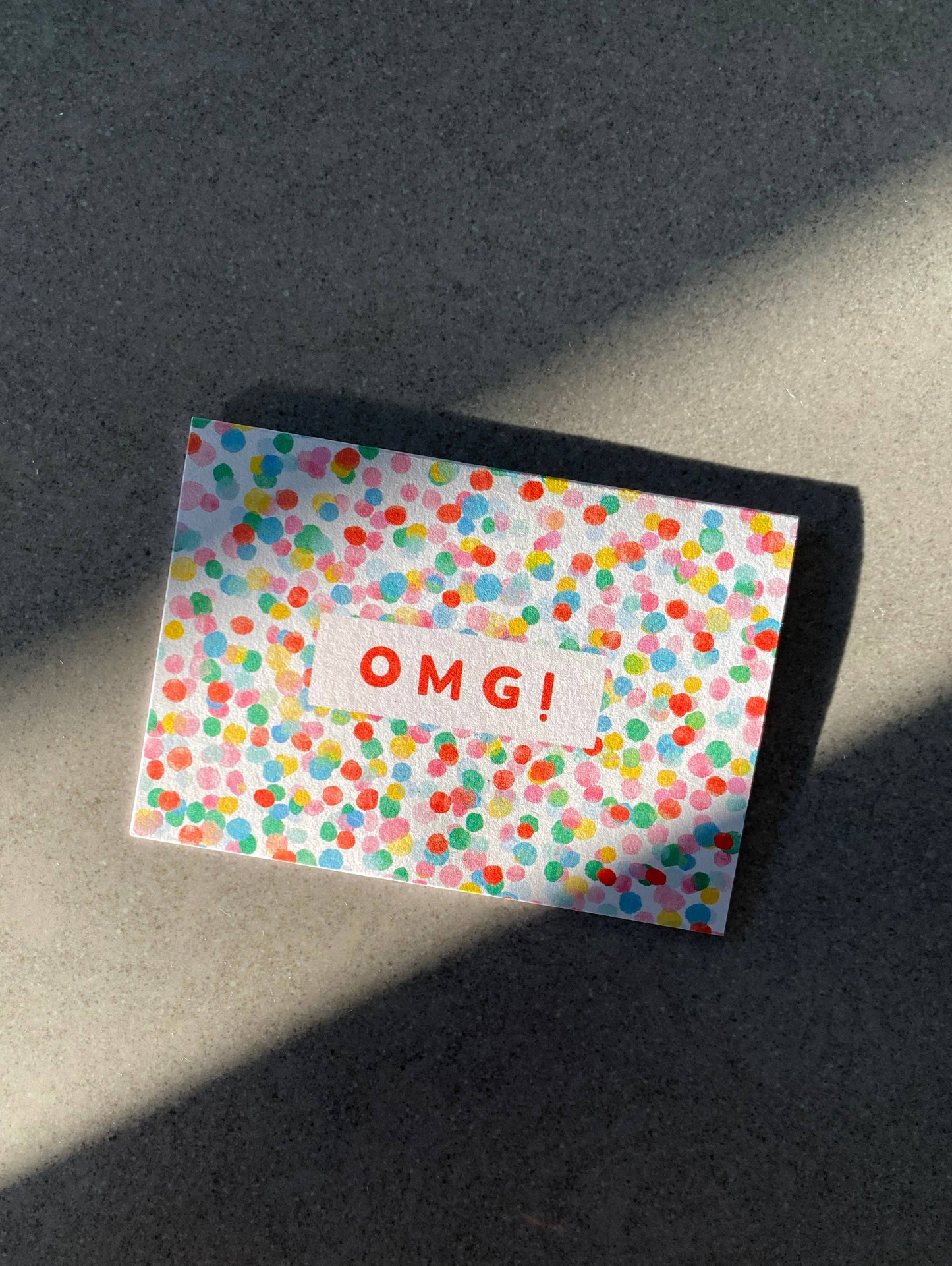 OMG Confetti Mini Card - Cute Mini Celebration Greeting Card