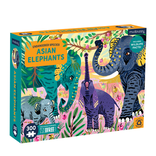 Mudpuppy 300 Pc Puzzle – Asian Elephants