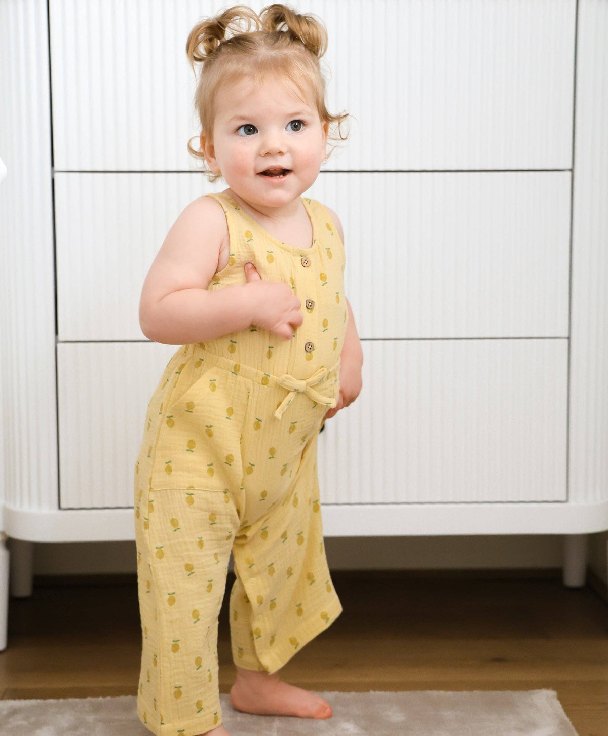 Organic Cotton Muslin Jumpsuit - Lemons