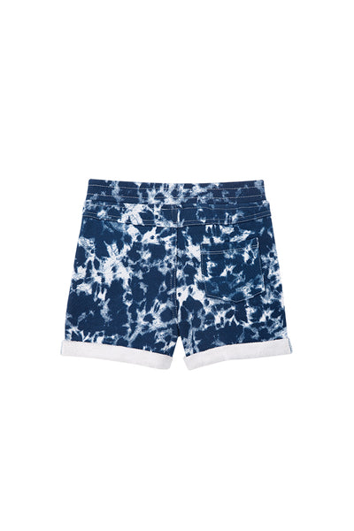 Blue Tie Dye Fleece Shorts