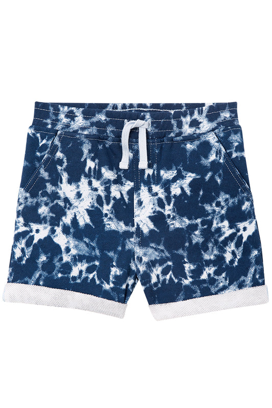 Blue Tie Dye Fleece Shorts