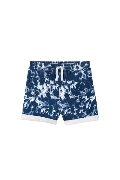 Blue Tie Dye Fleece Shorts