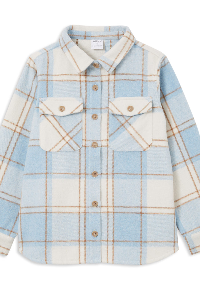 Sky Blue Check Overshirt - Lucky Last! (Size 6)