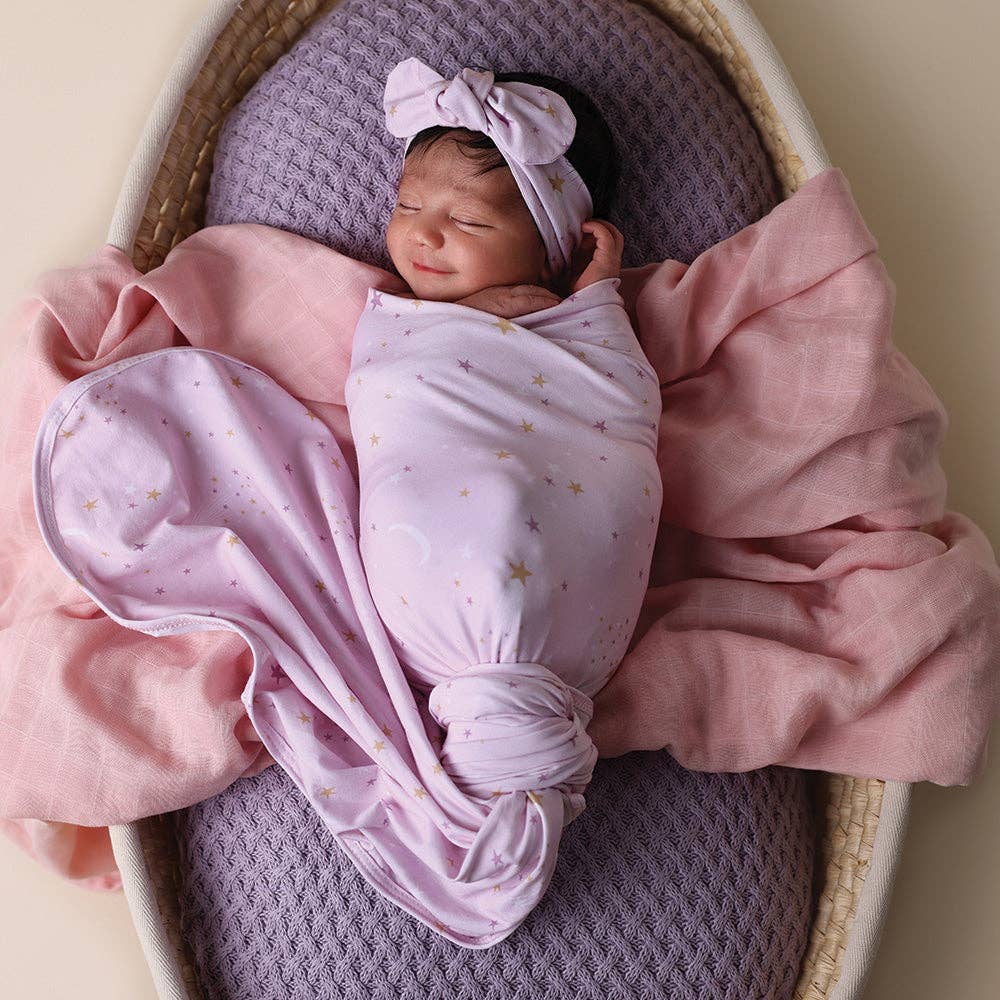 Twinkle Organic Jersey Wrap & Topknot Set