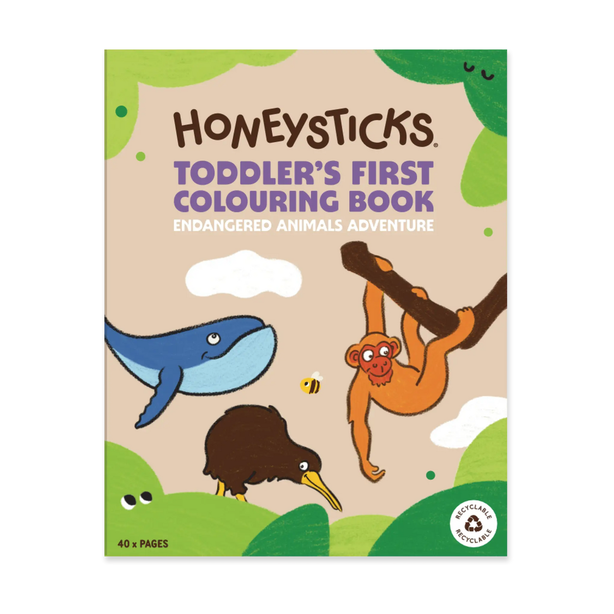 Honeysticks Toddler's First Colouring Book - Endangered Animals Adventure