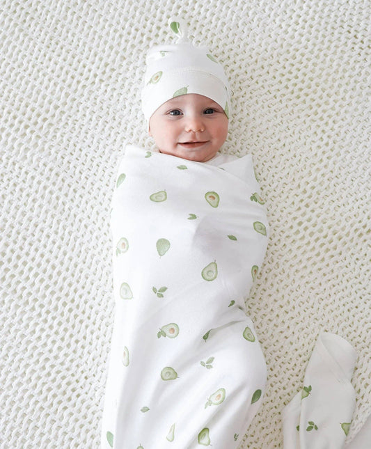Organic Cotton Baby Swaddle Wrap - Avocados