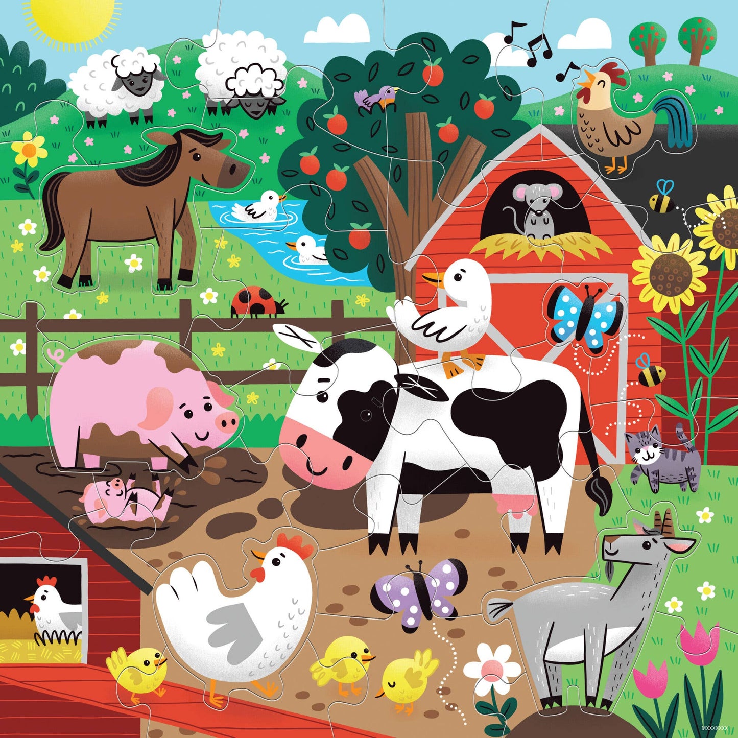 Mudpuppy 25 Pc Floor Puzzle - Farm Friends