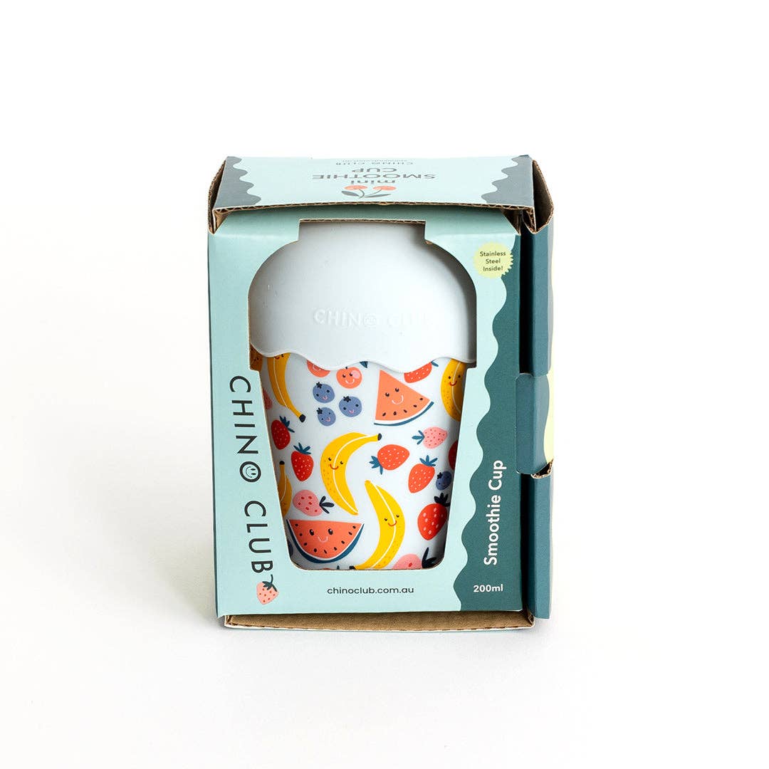 Fruits Blue Mini Smoothie Cup & Straw 200ml