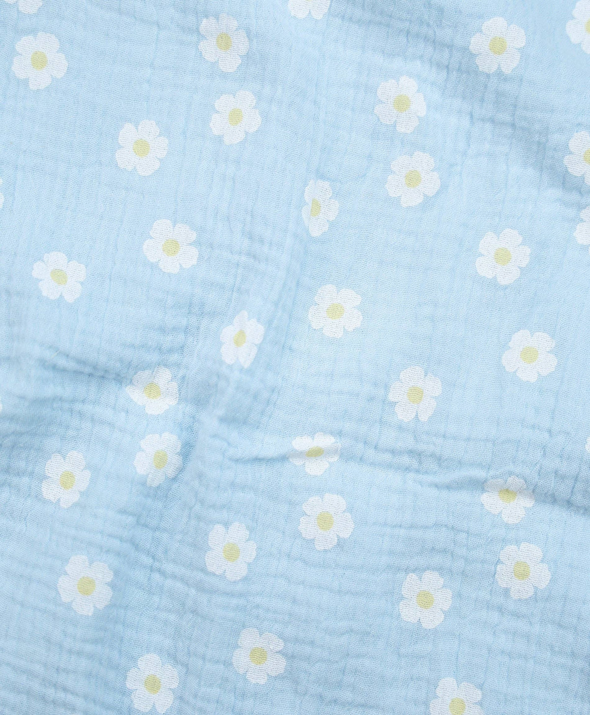 Organic Cotton Muslin Swaddle Wrap - Daisy Blue