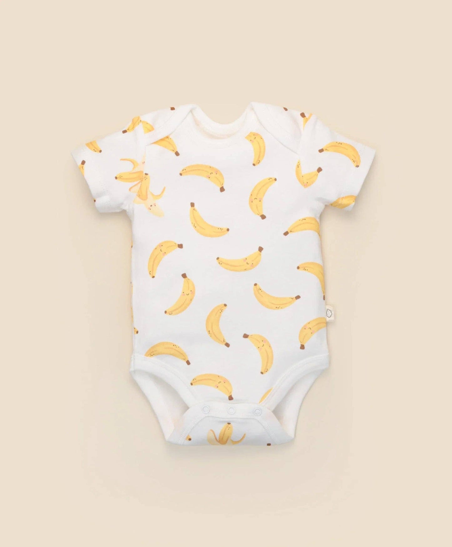 Organic Cotton Baby Short Sleeve Bodysuit - Bananas