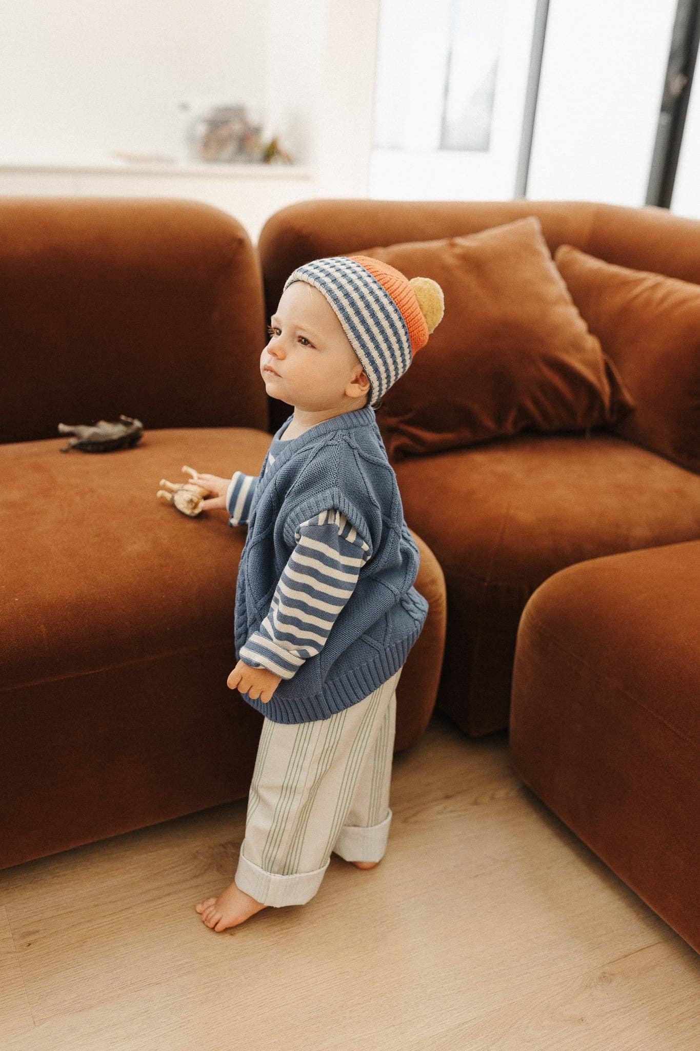 Contrast Pocket Stripe Chinos