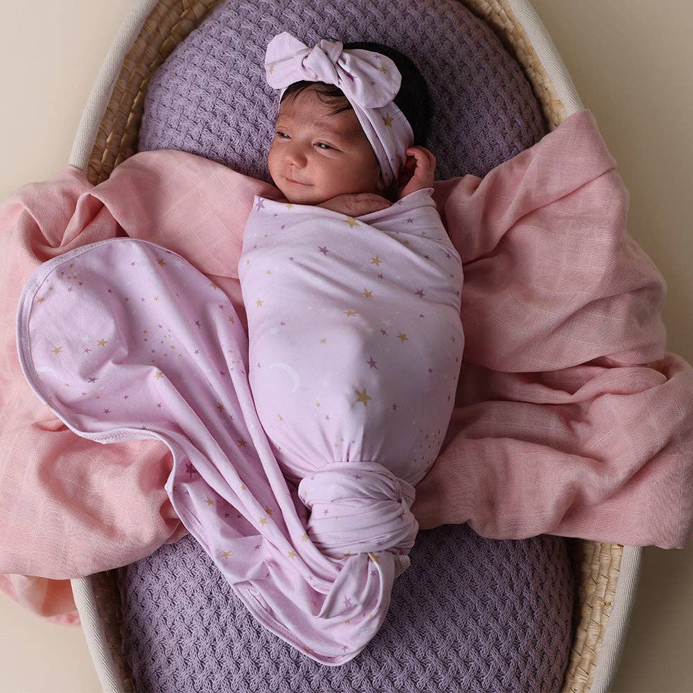 Twinkle Organic Jersey Wrap & Topknot Set